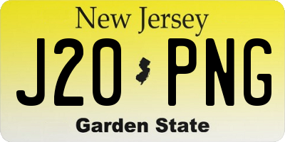 NJ license plate J20PNG