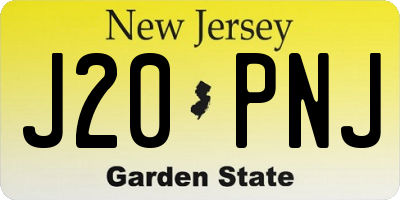 NJ license plate J20PNJ