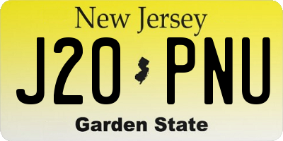 NJ license plate J20PNU