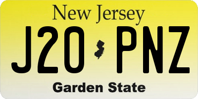 NJ license plate J20PNZ