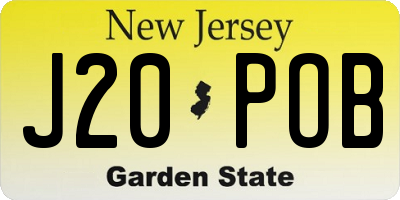 NJ license plate J20POB