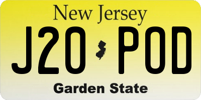 NJ license plate J20POD