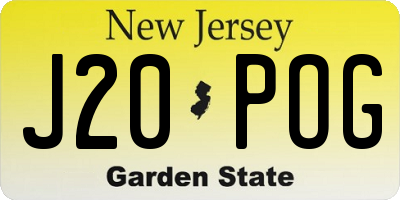 NJ license plate J20POG