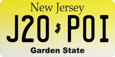 NJ license plate J20POI
