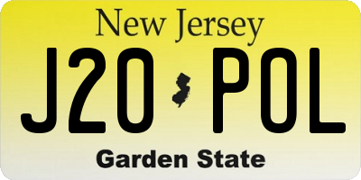 NJ license plate J20POL