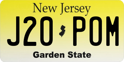 NJ license plate J20POM
