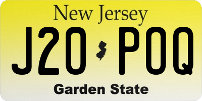 NJ license plate J20POQ