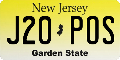 NJ license plate J20POS