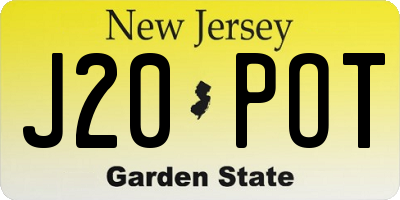 NJ license plate J20POT