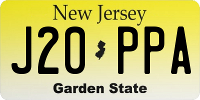 NJ license plate J20PPA
