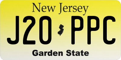 NJ license plate J20PPC
