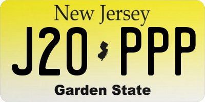 NJ license plate J20PPP
