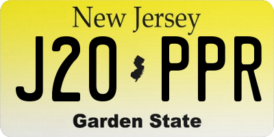 NJ license plate J20PPR