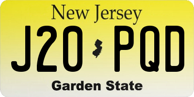 NJ license plate J20PQD