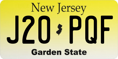 NJ license plate J20PQF