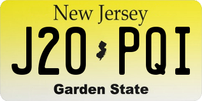 NJ license plate J20PQI