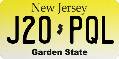 NJ license plate J20PQL