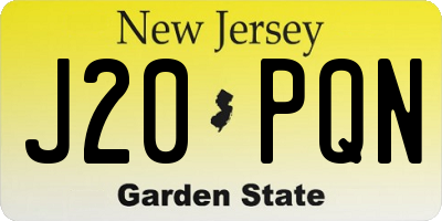 NJ license plate J20PQN