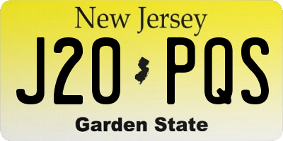 NJ license plate J20PQS