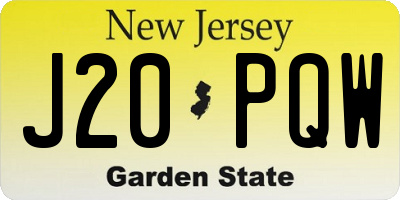 NJ license plate J20PQW