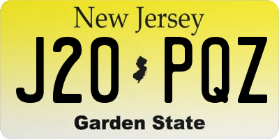 NJ license plate J20PQZ