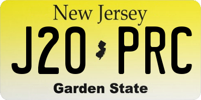 NJ license plate J20PRC