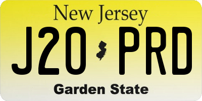 NJ license plate J20PRD