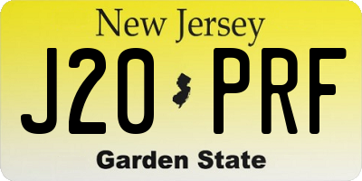 NJ license plate J20PRF