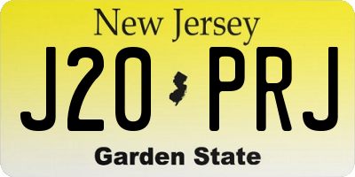 NJ license plate J20PRJ