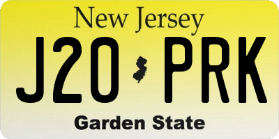 NJ license plate J20PRK