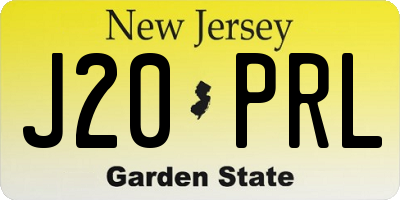 NJ license plate J20PRL
