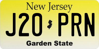 NJ license plate J20PRN