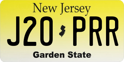 NJ license plate J20PRR