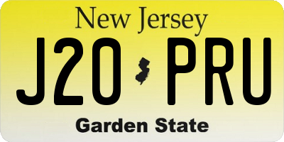 NJ license plate J20PRU
