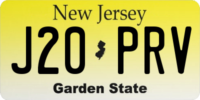NJ license plate J20PRV
