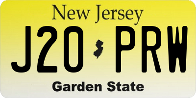 NJ license plate J20PRW