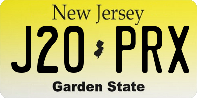 NJ license plate J20PRX