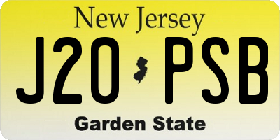 NJ license plate J20PSB
