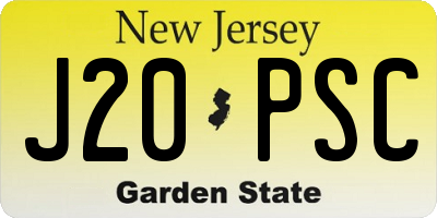 NJ license plate J20PSC