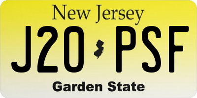 NJ license plate J20PSF