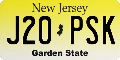 NJ license plate J20PSK