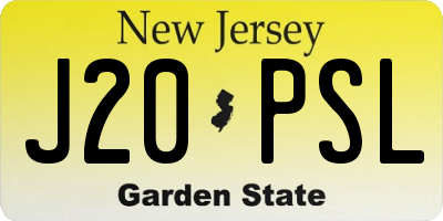 NJ license plate J20PSL