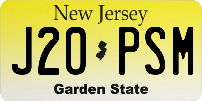 NJ license plate J20PSM