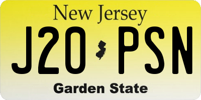 NJ license plate J20PSN