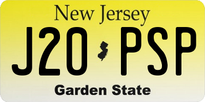 NJ license plate J20PSP