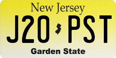NJ license plate J20PST