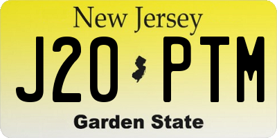 NJ license plate J20PTM