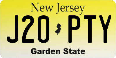 NJ license plate J20PTY