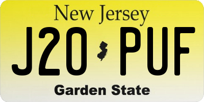 NJ license plate J20PUF