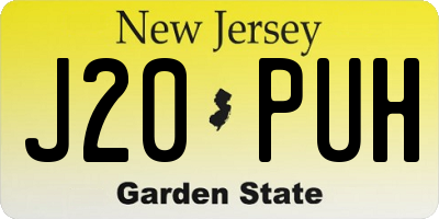 NJ license plate J20PUH